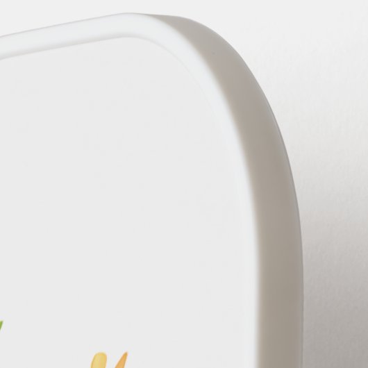 Waterverf Aarde - Cartoon Aarde met Natuur Elemen Pickleball Paddle (Links Detail)