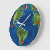 Waterverf Aarde wereldbol geografie grappige 3D il Grote Klok (Hoek)