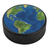 Waterverf Aarde wereldbol geografie grappige 3D il Hockey Puck (3/4)