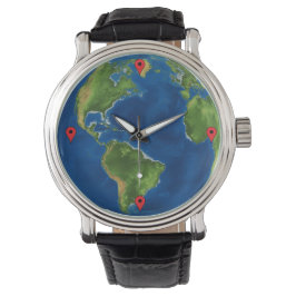 Waterverf Aarde wereldbol geografie grappige 3D il Horloge