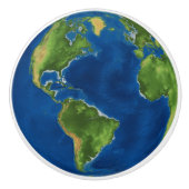 Waterverf Aarde wereldbol geografie grappige 3D il Keramische Knop (Voorkant)