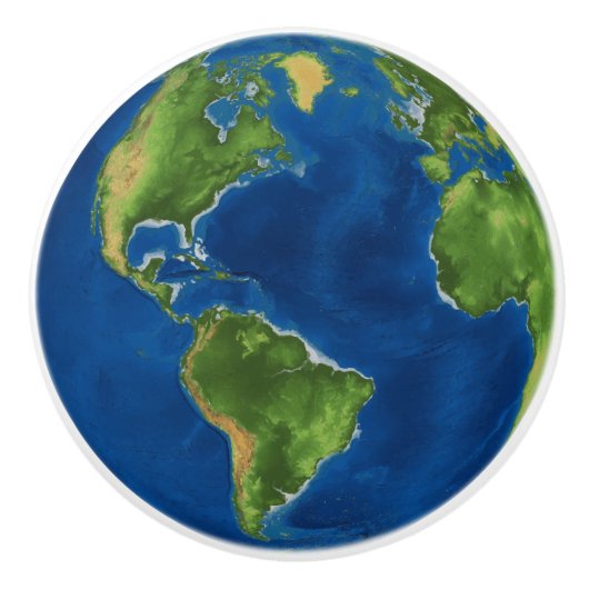 Waterverf Aarde wereldbol geografie grappige 3D il Keramische Knop (Voorkant)