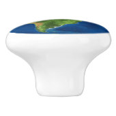 Waterverf Aarde wereldbol geografie grappige 3D il Keramische Knop (Zijkant)