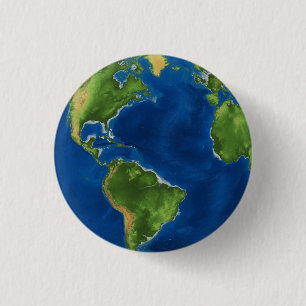 Waterverf Aarde wereldbol geografie grappige 3D il Ronde Button 3,2 Cm