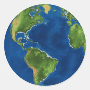 Waterverf Aarde wereldbol geografie grappige 3D il Ronde Sticker
