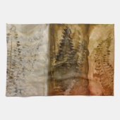 Waterverf aardtoon - Bruin Warm Earth Tones Fern Theedoek (Horizontaal)