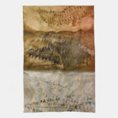 Waterverf aardtoon - Bruin Warm Earth Tones Fern Theedoek (Verticaal)