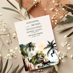 Waterverf Aardzeggende bruiloft Kaart