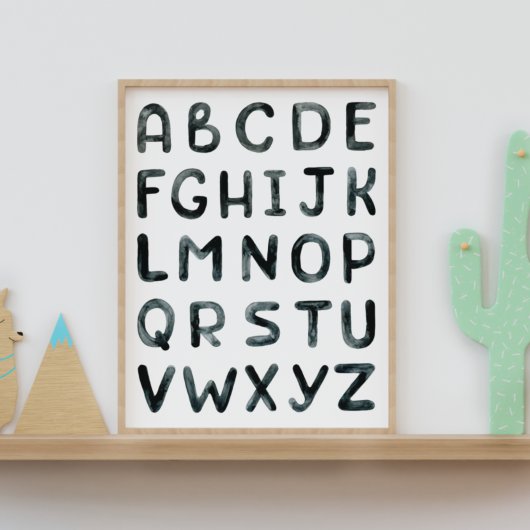 Waterverf ABC's alfabet Poster