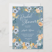 Waterverf Abrikozenpastel Blauw Wild Flowers Kaart (Voorkant)