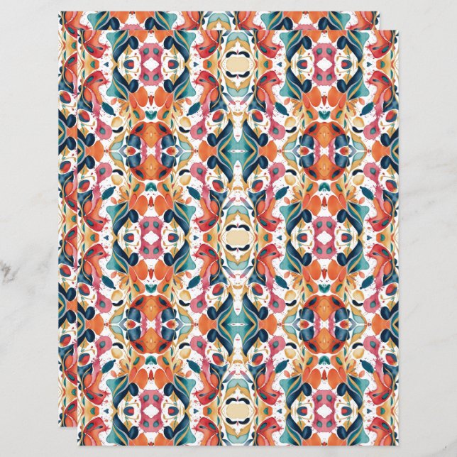 Waterverf Abstract 18 plakboek papier (Voorkant / Achterkant)