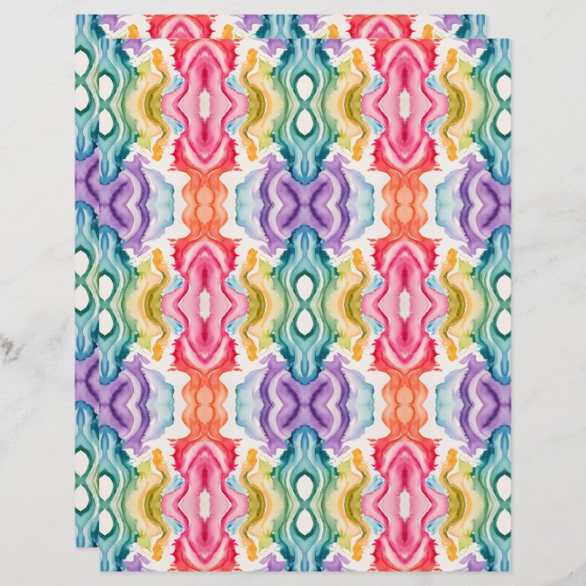 Waterverf Abstract 23 plakboek papier (Voorkant / Achterkant)