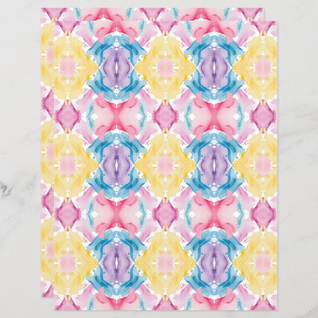 Waterverf Abstract 25 plakboek papier (Voorkant / Achterkant)