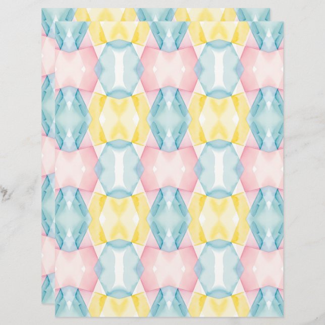 Waterverf Abstract 28 plakboek papier (Voorkant / Achterkant)