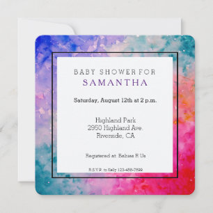 Waterverf Abstract Baby shower Kaart