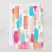 Waterverf Abstract Baby shower Penseelstreken Kaart (Achterkant)