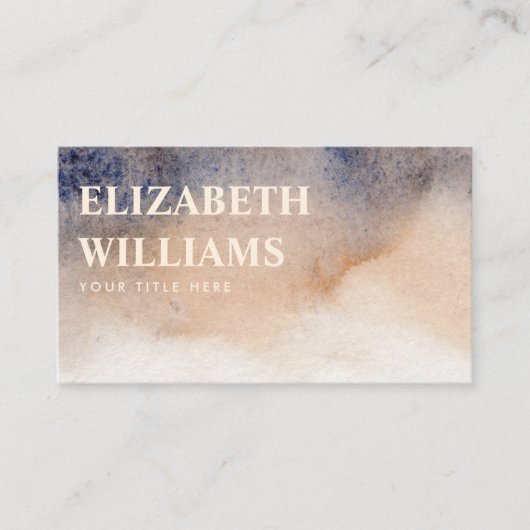 Waterverf Abstract Beige-Blue Visitekaartje (Voorkant)