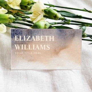 Waterverf Abstract Beige-Blue Visitekaartje