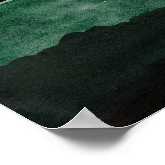 Waterverf abstract berglandschap. Moderne kunst Poster (Hoek)