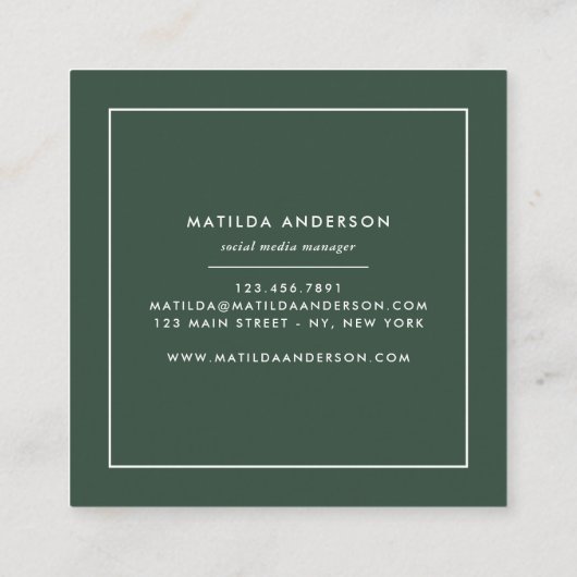 Waterverf abstract beschilderd modern vierkante visitekaartje (Achterkant)