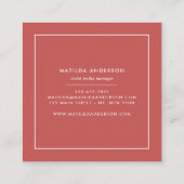 Waterverf abstract beschilderd modern vierkante visitekaartje (Achterkant)