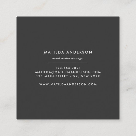 Waterverf abstract beschilderd modern vierkante visitekaartje (Achterkant)