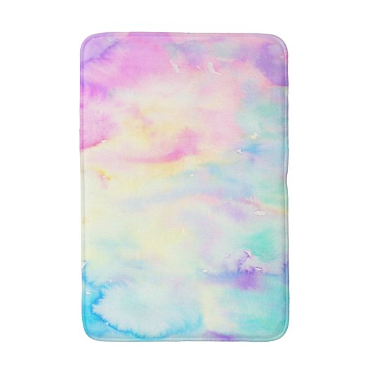 Waterverf abstract blauw en paarse schoeisel badmat (Voorkant Verticaal)