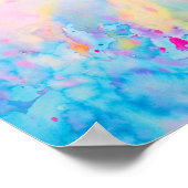 Waterverf Abstract blauw landschapsafdrukken Poster (Hoek)