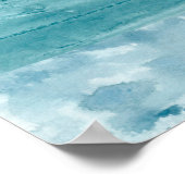 Waterverf abstract blauw meer landschap Moderne ku Poster (Hoek)