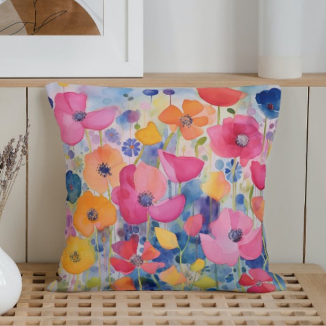 Waterverf Abstract bloemblaadje spelen Kussen (Creator heeft geüpload)