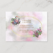 Waterverf Abstract Bloemen Goud Lijst Chic Modern Visitekaartje (Achterkant)