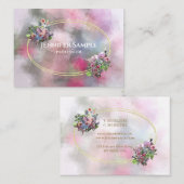 Waterverf Abstract Bloemen Goud Lijst Chic Modern Visitekaartje (Voorkant / Achterkant)