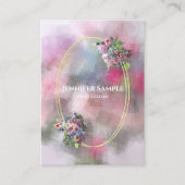 Waterverf Abstract Bloemen Goud Lijst Modern Chic Visitekaartje (Voorkant)