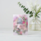 Waterverf Abstract Bloemen Goud Lijst Modern Chic Visitekaartje (Staand voorkant)