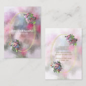 Waterverf Abstract Bloemen Goud Lijst Modern Chic Visitekaartje (Voorkant / Achterkant)