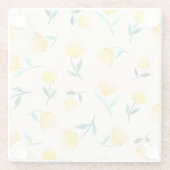 Waterverf Abstract bloemig pioenenpatroon Glazen Onderzetter (Achterkant)