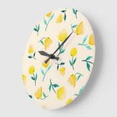 Waterverf Abstract bloemig pioenenpatroon Grote Klok (Hoek)