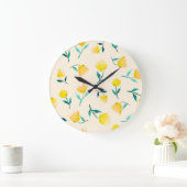 Waterverf Abstract bloemig pioenenpatroon Grote Klok (Huis)