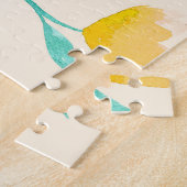 Waterverf Abstract bloemig pioenenpatroon Legpuzzel (Zijkant)