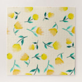 Waterverf Abstract bloemig pioenenpatroon Legpuzzel (Horizontaal)