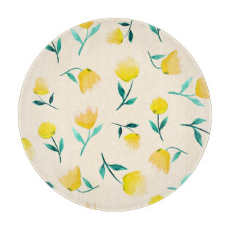 Waterverf Abstract bloemig pioenenpatroon Snijplank