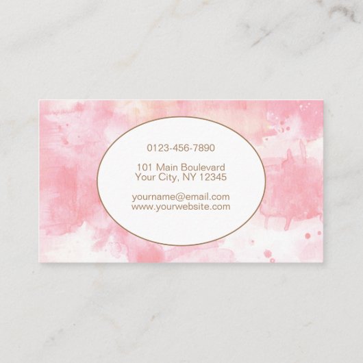 Waterverf Abstract Blush Pink Modern Visitekaartje (Achterkant)