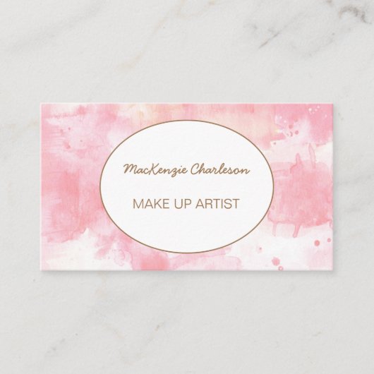 Waterverf Abstract Blush Pink Modern Visitekaartje (Voorkant)
