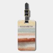 Waterverf Abstract Boho - Naam - Bagagelabel (Voorkant verticaal)