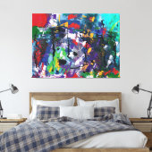 Waterverf abstract canvas afdruk (Insitu (Slaapkamer))