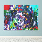 Waterverf abstract canvas afdruk (Insitu (Houten vloer))