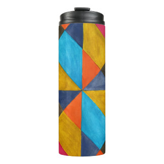 Waterverf abstract creatief ontwerp. thermosbeker