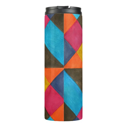 Waterverf abstract creatief ontwerp. thermosbeker (Achterkant)