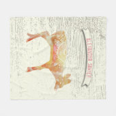 Waterverf Abstract Deer Rustic Wood Patroon Fleece Deken (Voorkant (Horizontaal))