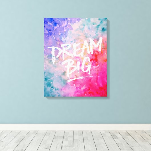 Waterverf Abstract Dream Big Canvas Afdruk (Insitu (Houten vloer))
